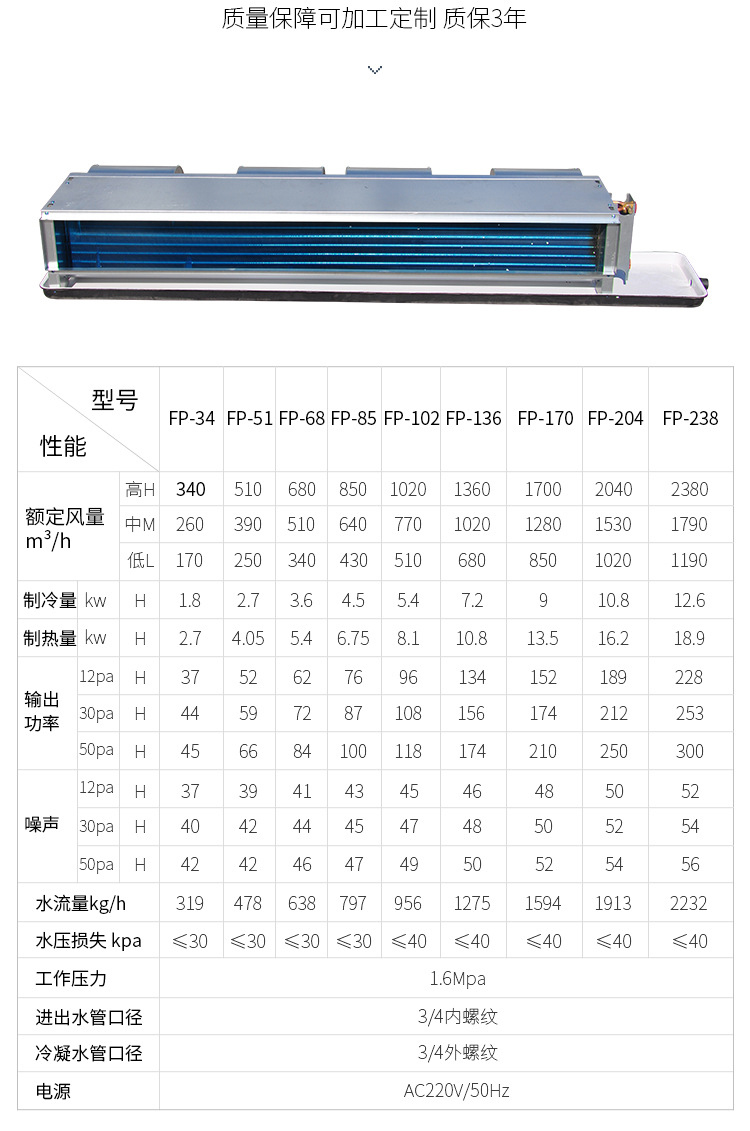 金光卧式暗装风机盘管厂家